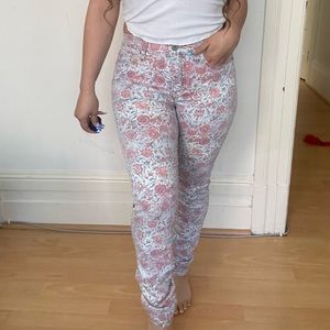 Floral skinny jeans